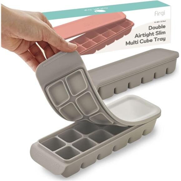 Silicone Ice Cube Tray 12 Section Airtight Baby Food Freezer Breastmilk Storage - Picture 1 of 7